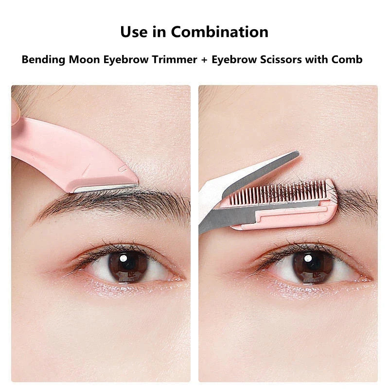 Professional Eyebrow Trimmer Set with Comb Brow Scissors and Shaper - 16