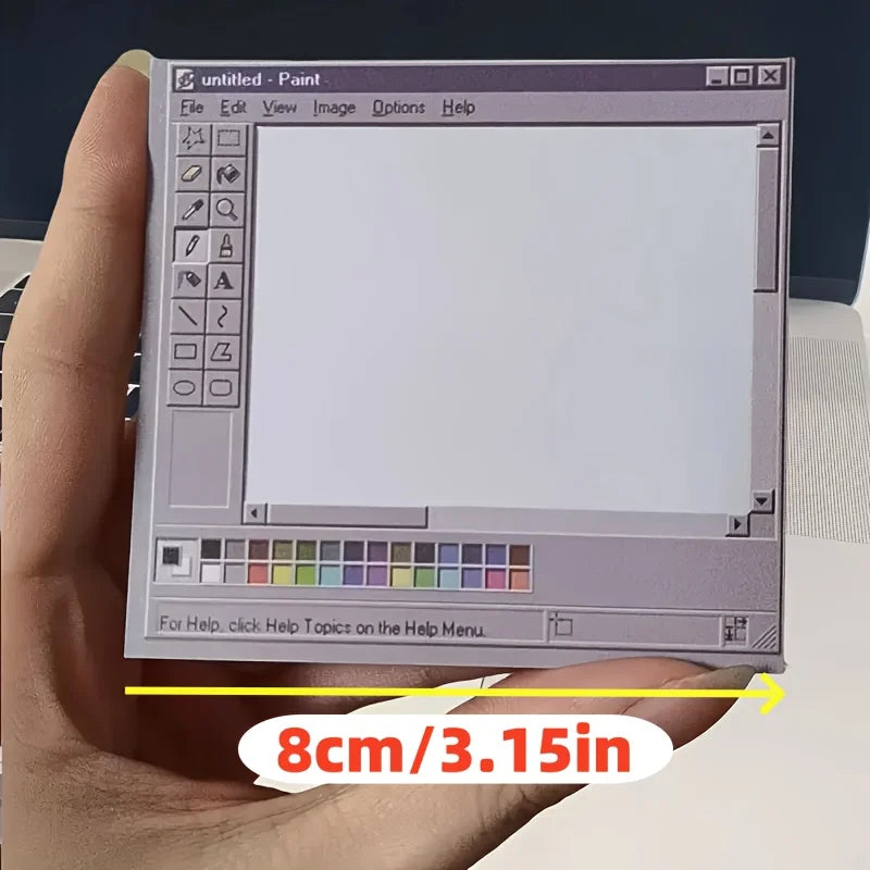 Retro Computer Sticky Notes Vintage Desktop Paint Memo Pad for Office