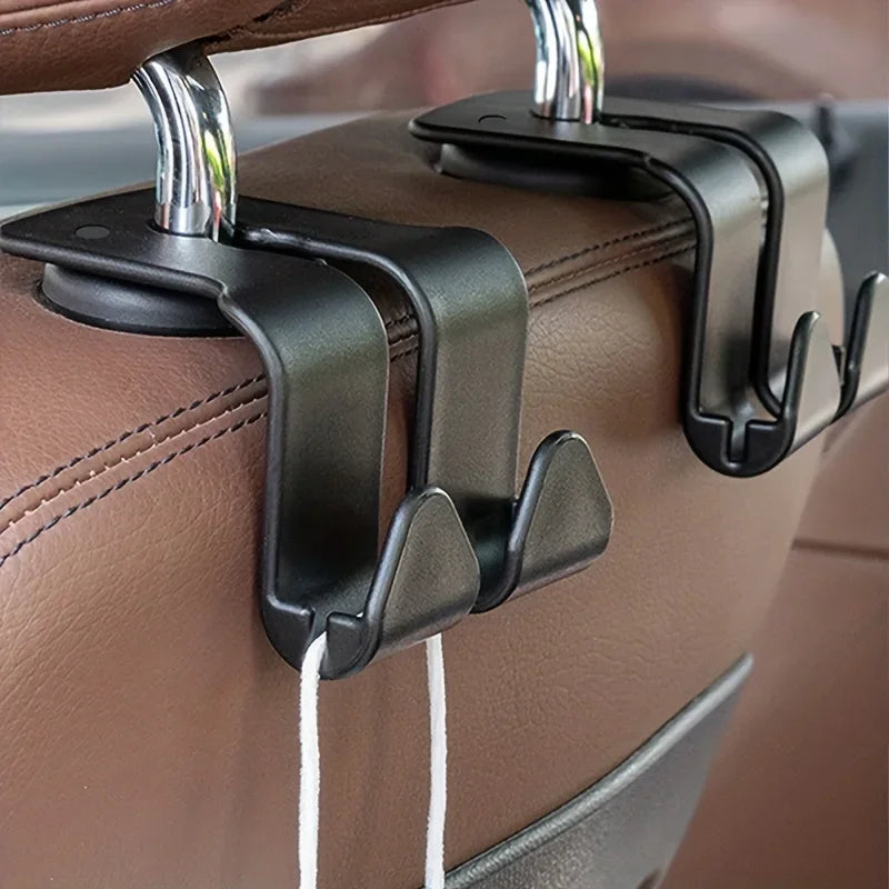 2 Pack Car Seat Back Hooks Multi-Function Headrest Storage Hangers
