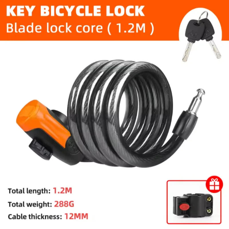 Heavy Duty Bike Lock Steel Cable Anti Theft Security Chain for Bicycle - 14
