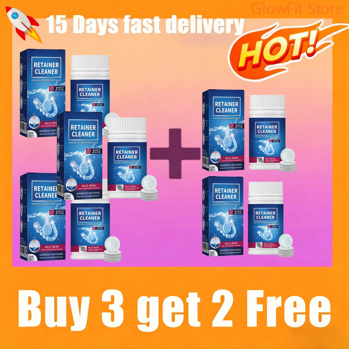 Denture Cleaner Tablets False Teeth And Retainer Cleaner