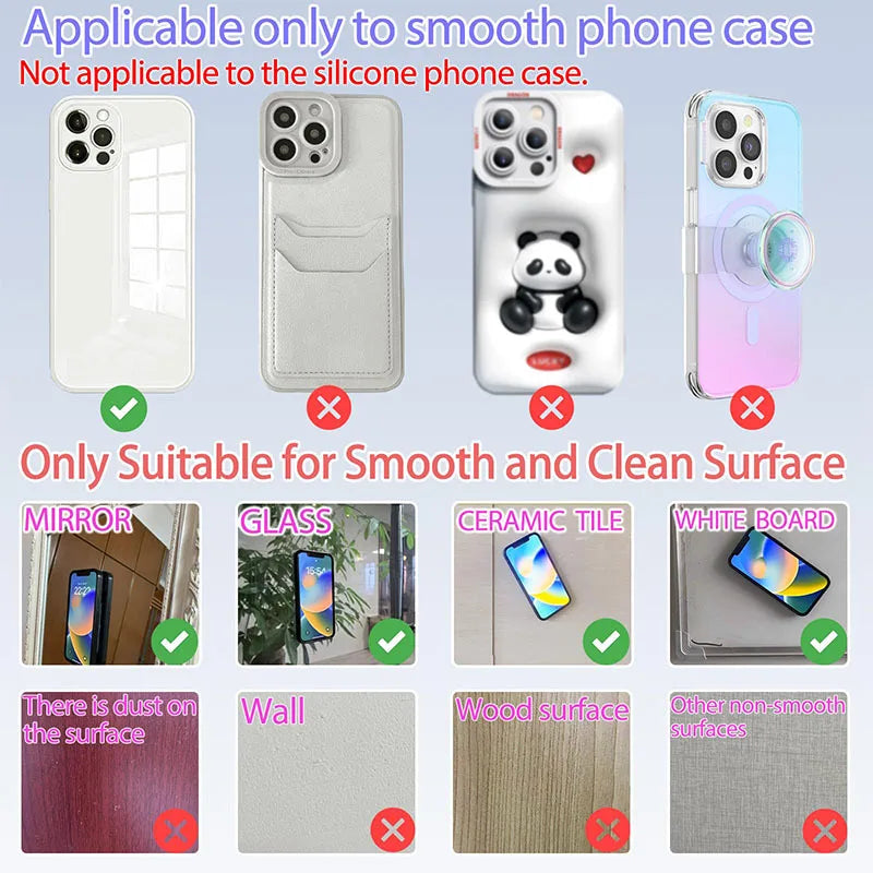 Double Sided Silicone Suction Cup Phone Holder Anti-Slip Stand Mount