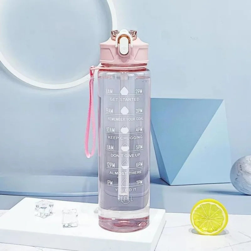 900ml Motivational Water Bottle with Straw Leak Proof Sports Mug - 10