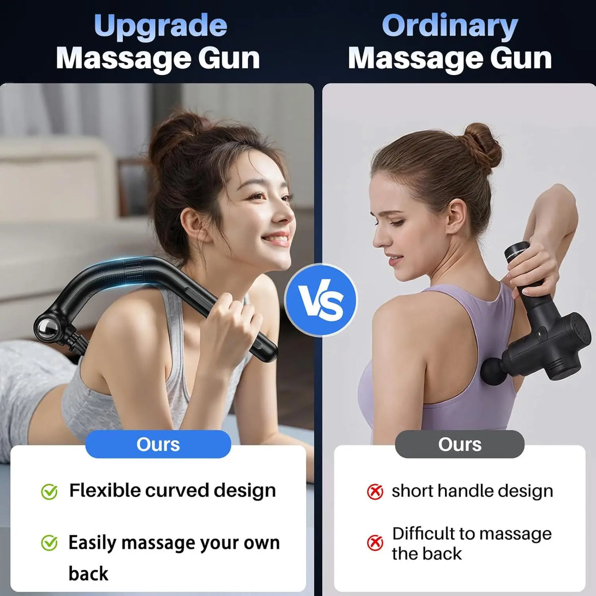 Dual Head Massage Gun Deep Tissue Muscle Percussion Massager