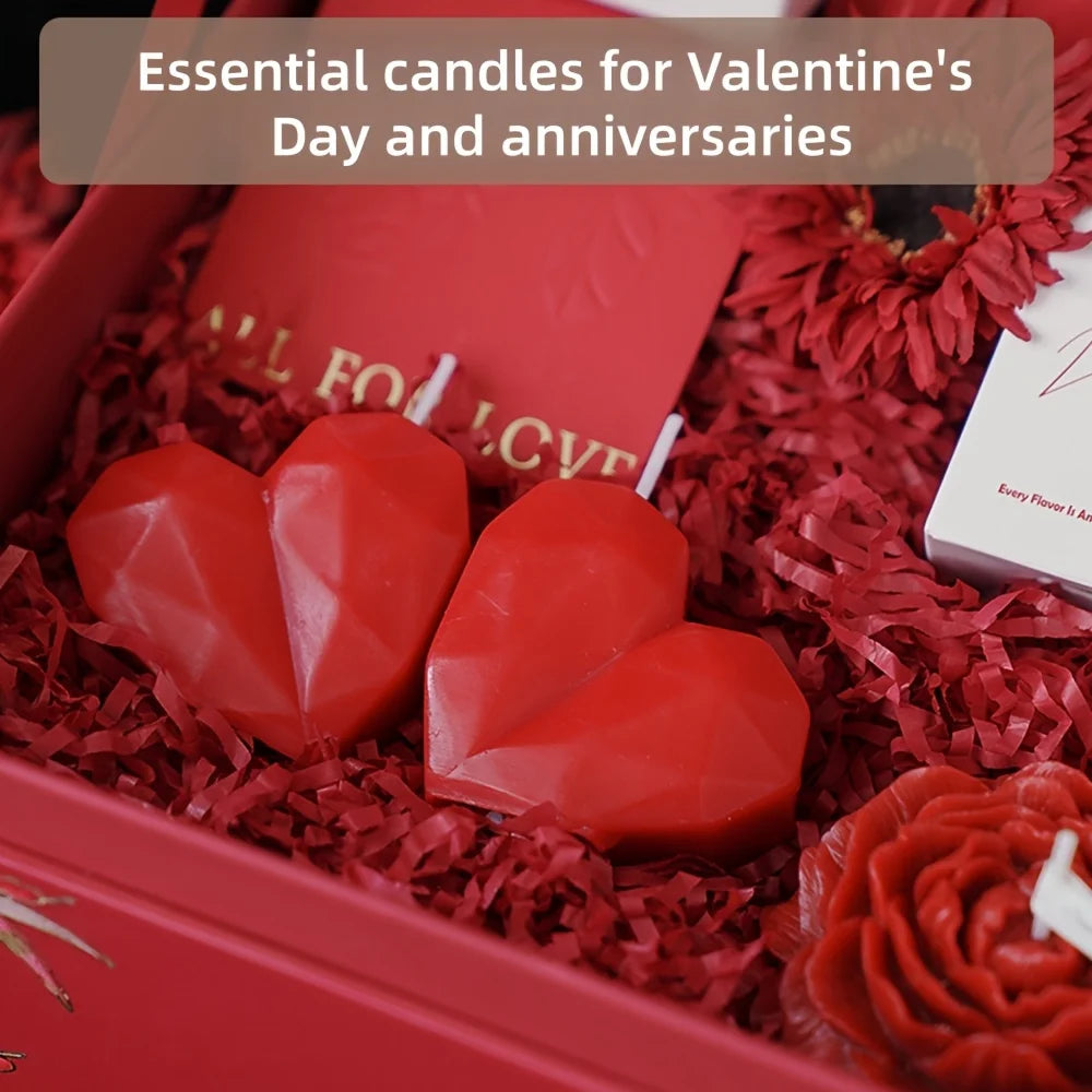 2pc Heart Shaped Scented Aromatherapy Candles Romantic Valentine Gift