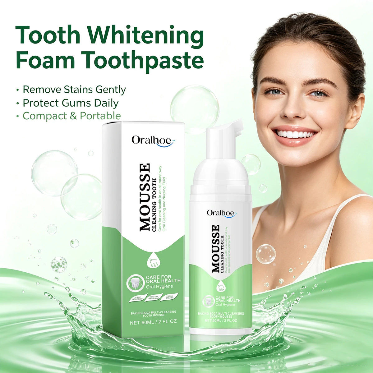Whitening Foaming Toothpaste Stain Removal Plaque Foam Mousse