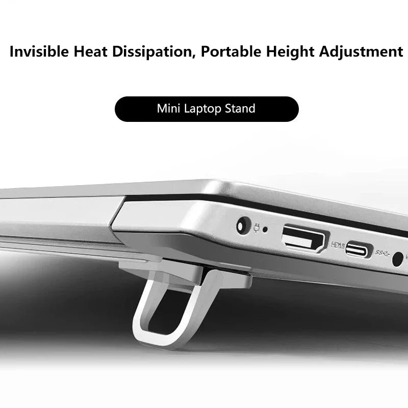Mini Portable Laptop Stand Invisible Foldable Ergonomic Cooling Feet - 7