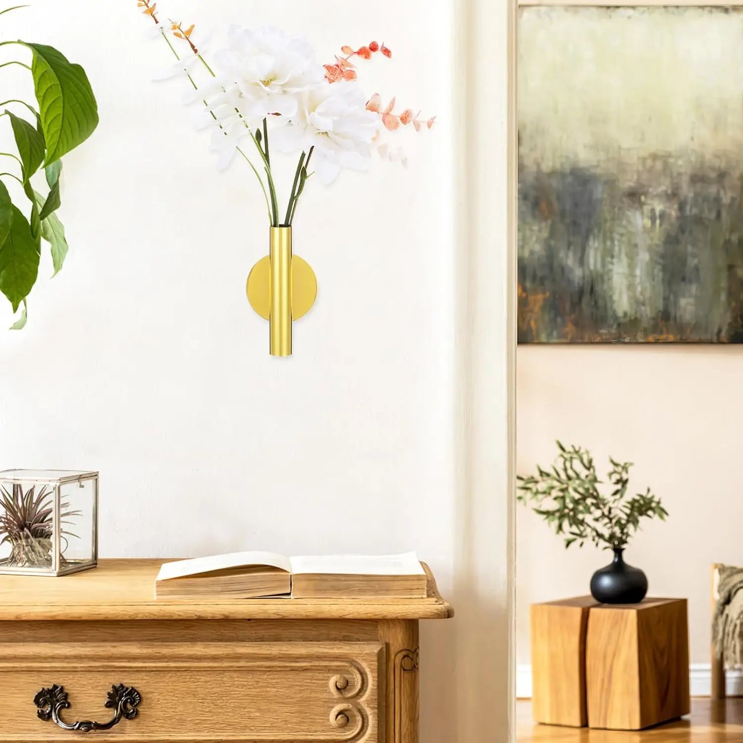 Modern Wall Mounted Metal Flower Vase Nordic Hanging Plant Holder Decor