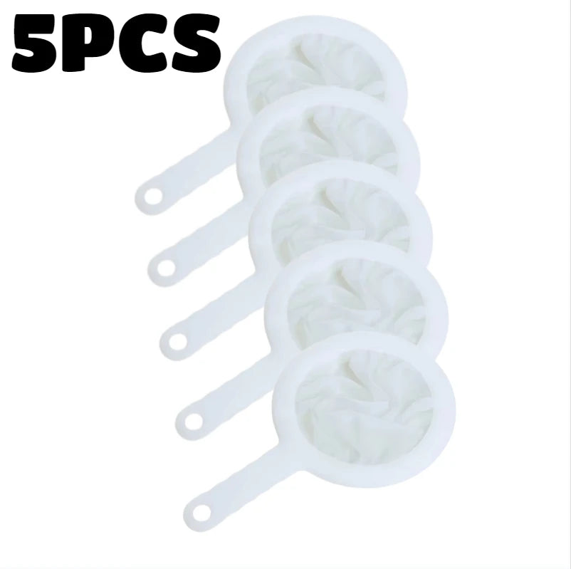 5pcs Ultra Fine Mesh Strainer Set for Soy Milk Juice Coffee Food Sieve - 17