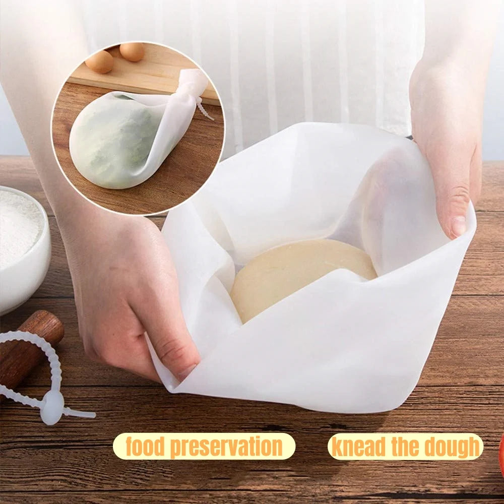 Food Grade Silicone Dough Kneading Bag Non Stick Flour Mixer Pouch