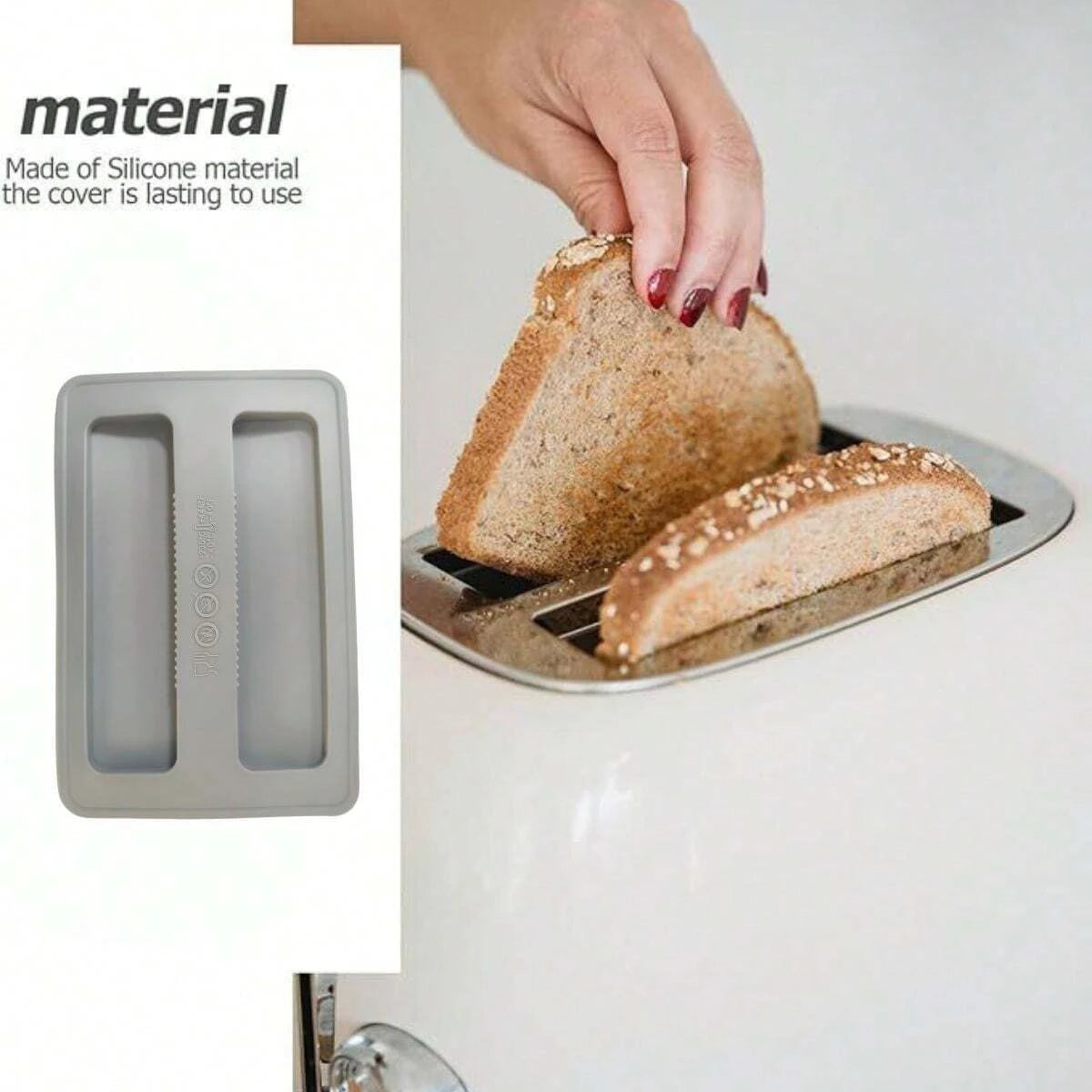 Silicone Toaster Cover Dustproof Lid for Kitchen Bread Machines