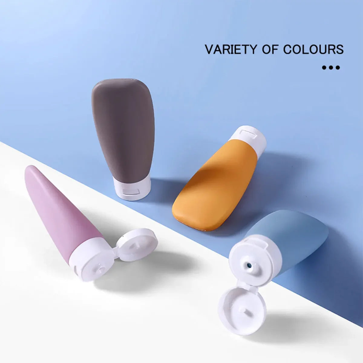 4-Piece Silicone Leak-Proof Travel Bottle Set for Toiletries Lotion