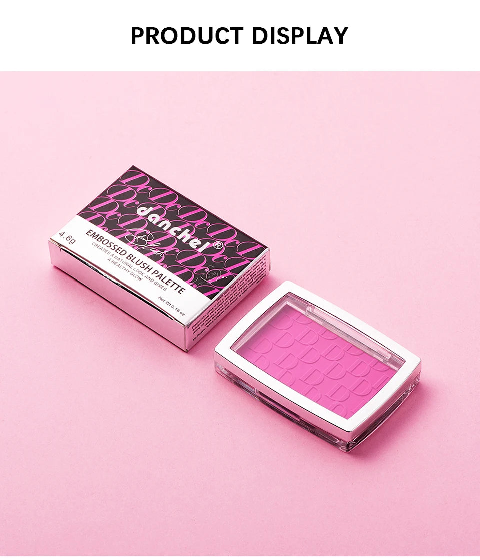 Matte Embossed Blush Palette and Brush Set