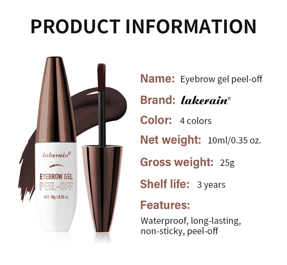 Lakerain Peel Off Eyebrow Gel Waterproof Brow Tint Cream