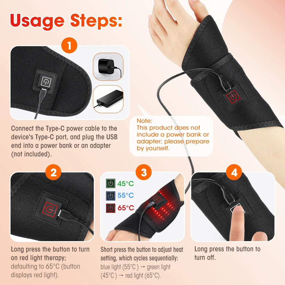 3 in 1 Red Light Therapy Wrap for Foot Ankle and Wrist Joint Heating - 6