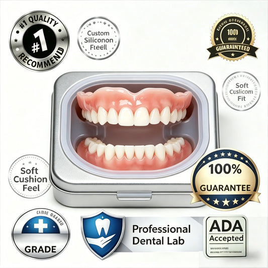 Adjustable Silicone Dentures Upper And Lower Fake Teeth Set