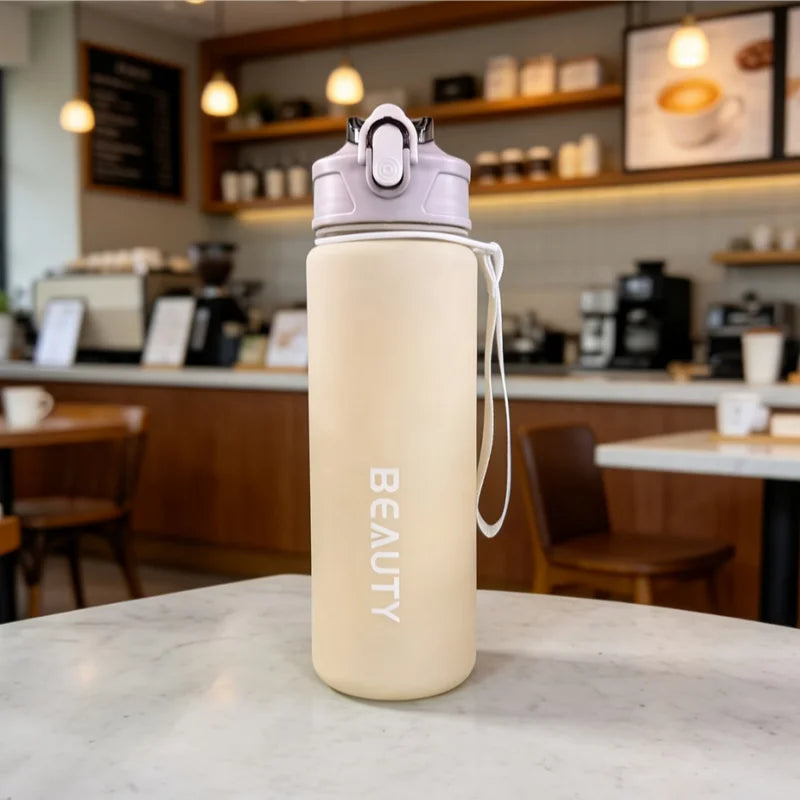 600ml Frosted Sports Water Bottle Leakproof Gym Drink Container - 18