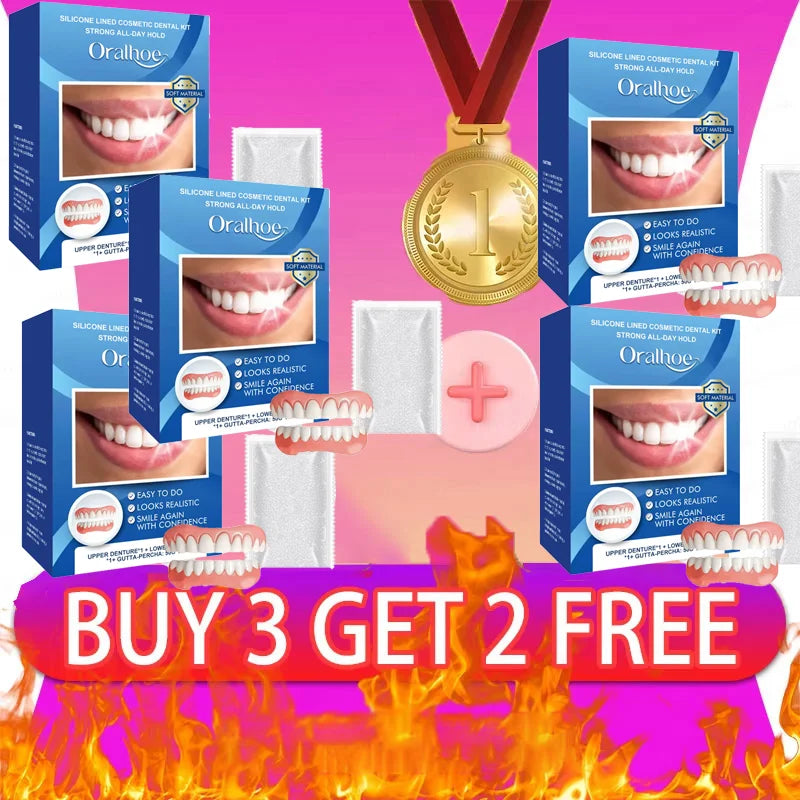 Silicone Dentures Full Set Soft Upper And Lower Fake Teeth - 9