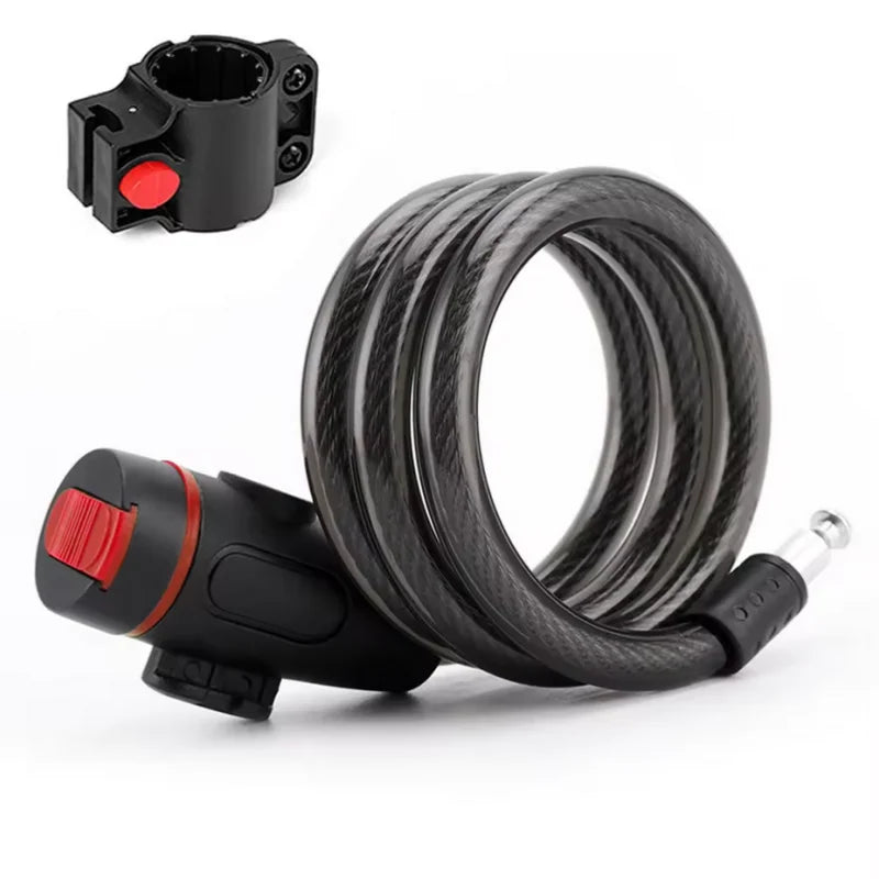 Heavy Duty Bike Steel Cable Lock with Mounting Bracket Anti Theft Security