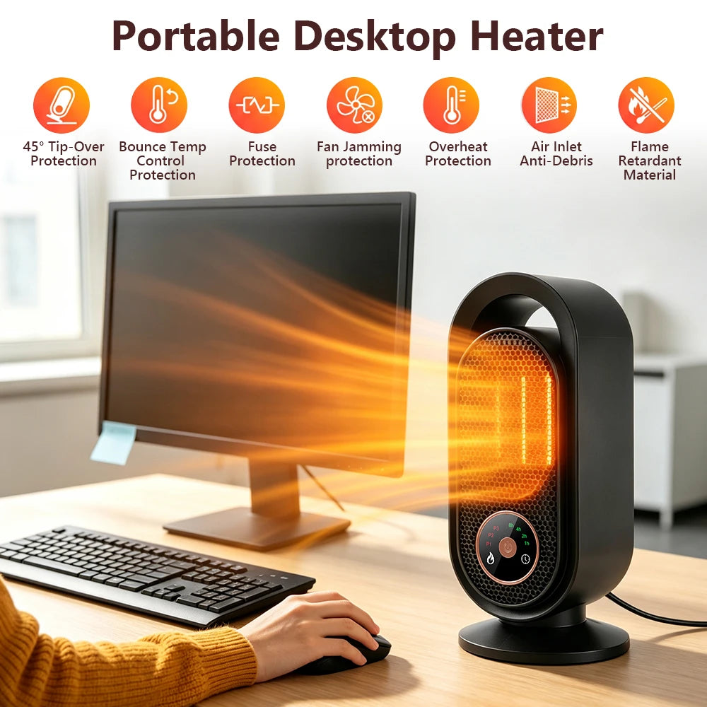 Portable Electric Space Heater Ceramic Fast Heating Fan - 8