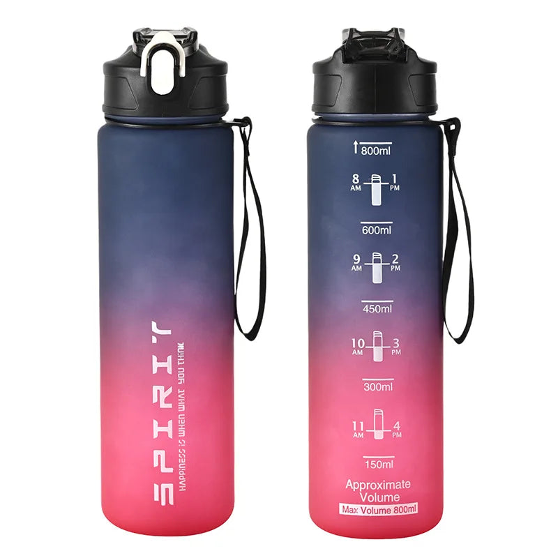 800ml Sports Water Bottle Leak Proof Portable Fitness Gym Cup - 14