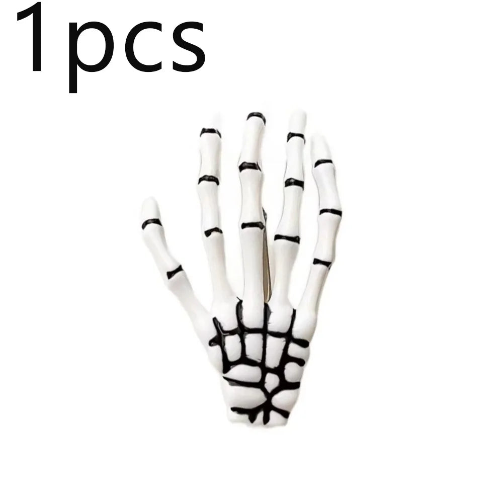 Skeleton Hand Hair Clip Gothic Punk Halloween Horror Hair Accessories
