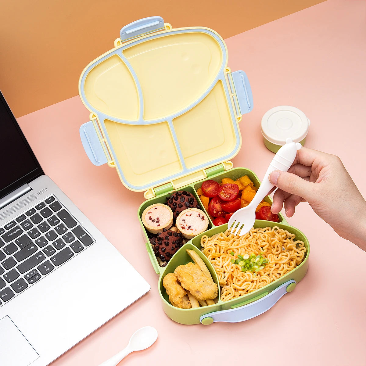 Cute Cartoon Bento Lunch Box Portable Food Container with Compartments