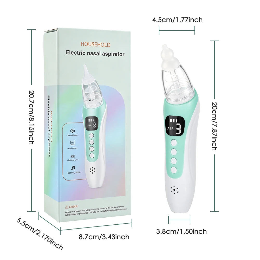 Electric Baby Nasal Aspirator Rechargeable Newborn Mucus Remover - 14