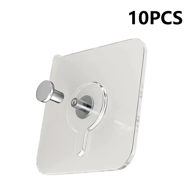 10 Pack Adhesive Wall Hooks Non Marking Picture Frame Hanger Set - 17
