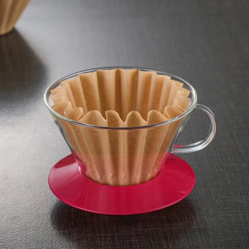 50/100pcs Coffee Filter Paper Bowl Shape Drip Basket for Pour Over Brew - 14