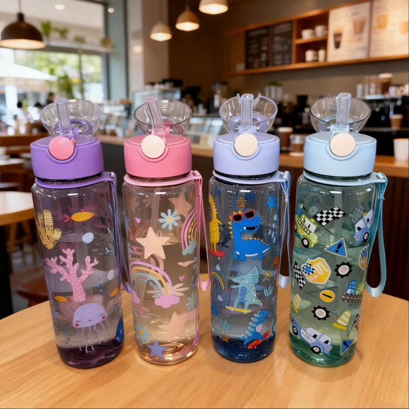 700ml Leak-Proof Sports Water Bottle with Straw and Carrying Handle - 15
