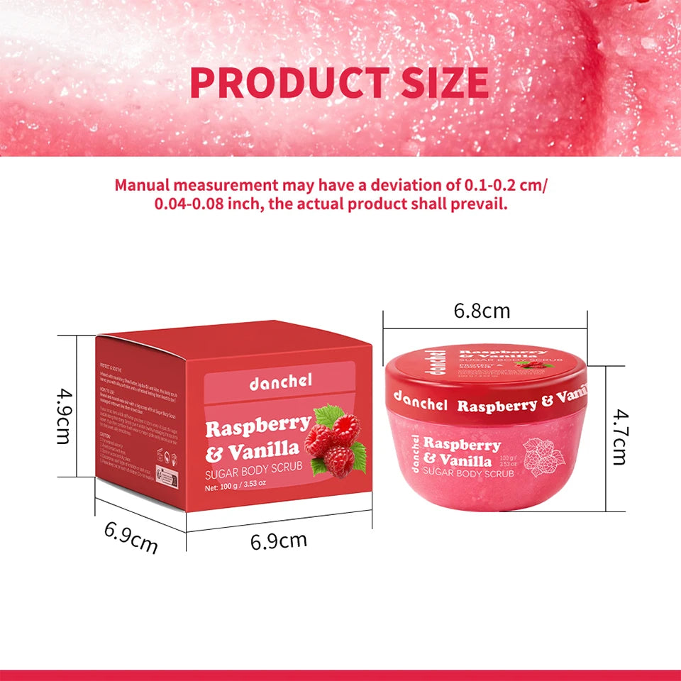 Raspberry Vanilla Sugar Body Scrub Exfoliating Skin Care