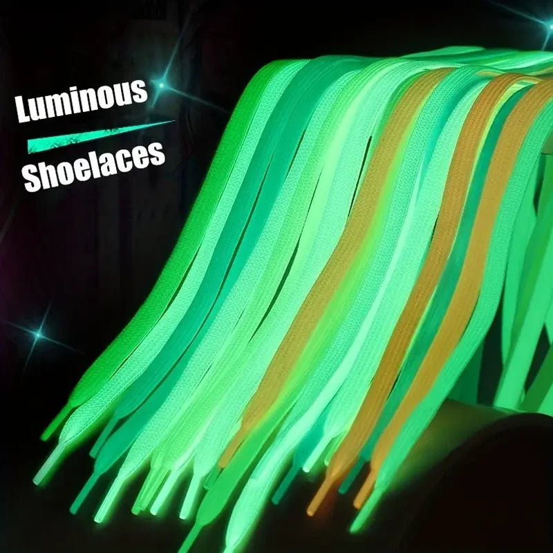 Glow in the Dark Flat Shoelaces Luminous Reflective Sneaker Strings