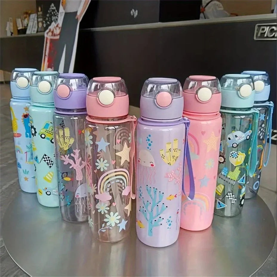 700ml Leak-Proof Sports Water Bottle with Straw and Carrying Handle - 7