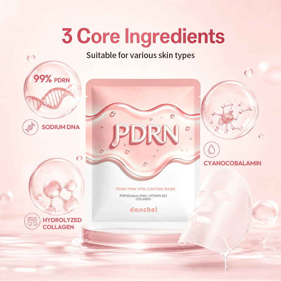 Korean Salmon DNA PDRN Pink Vitamin Hydrating Facial Sheet Mask