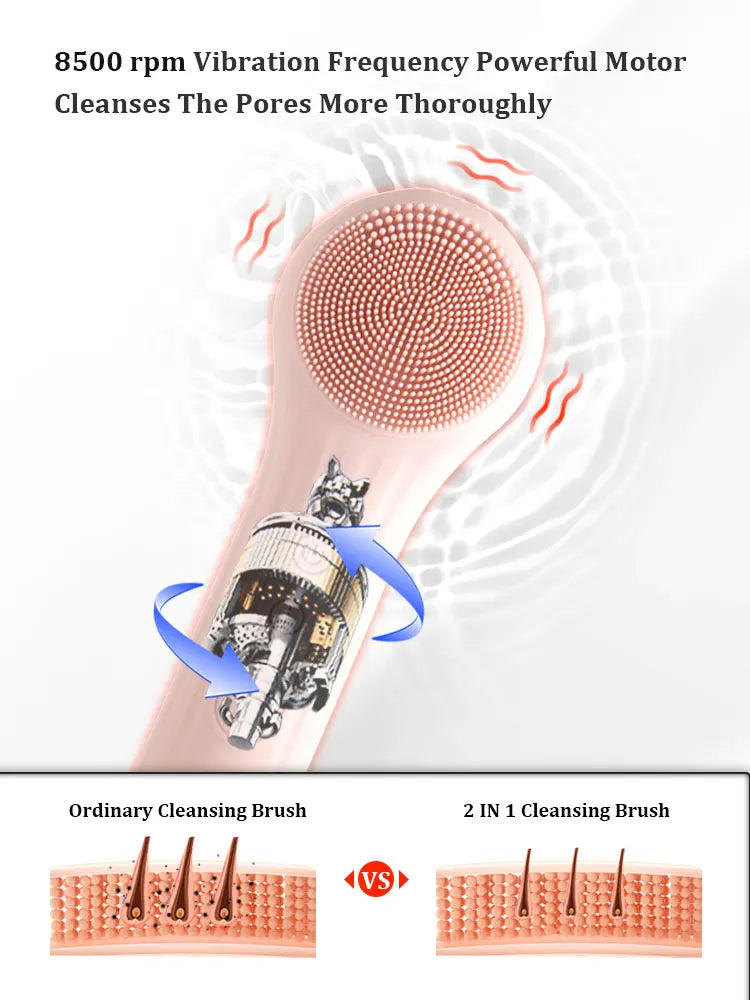 Sonic Facial Cleansing Brush Electric Face Scrubber Exfoliator
