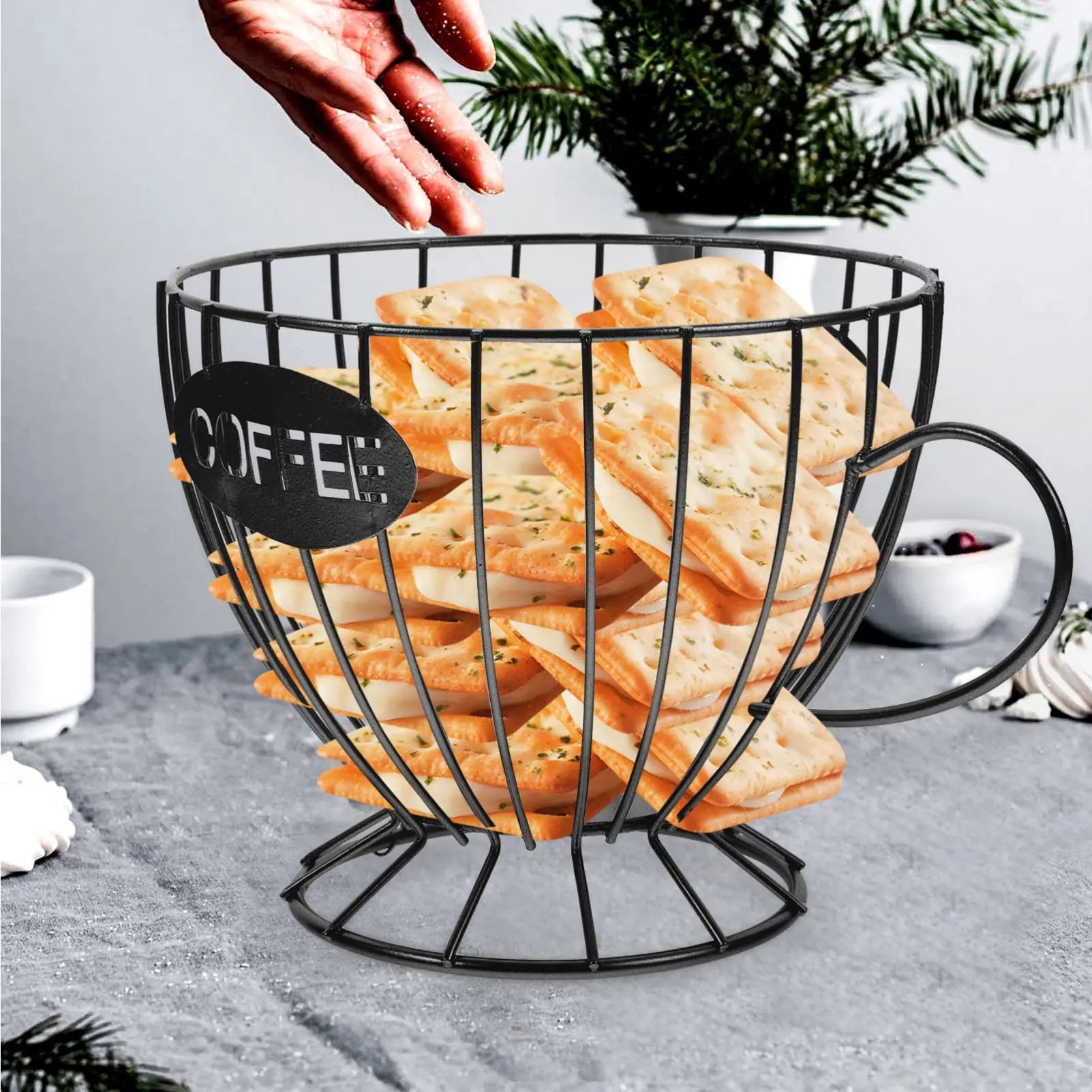 Metal Coffee Pod Holder Large Capacity Capsule Organizer Storage Basket - 3