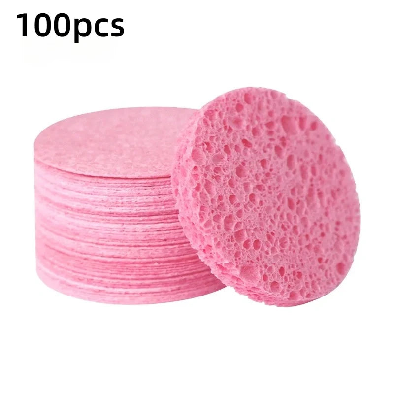 Compressed Facial Sponges - Natural Wood Pulp Makeup Remover & Exfoliator