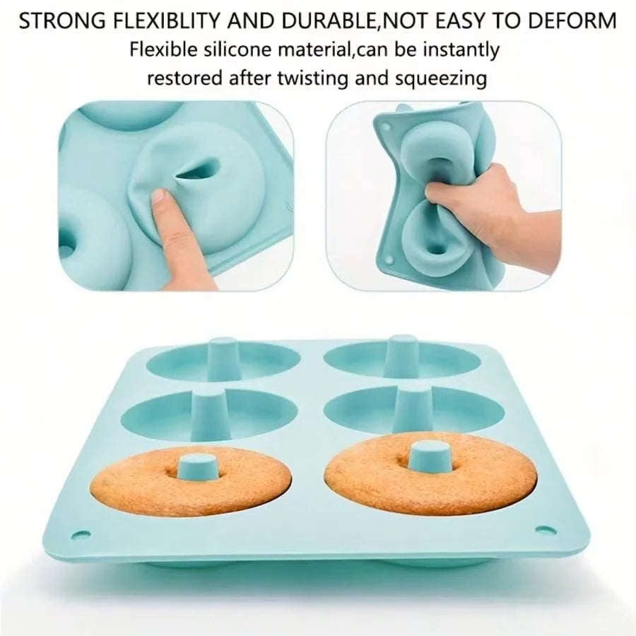 Silicone Donut Mold 6 Cavity Nonstick Baking Pan for Cakes and Pastries