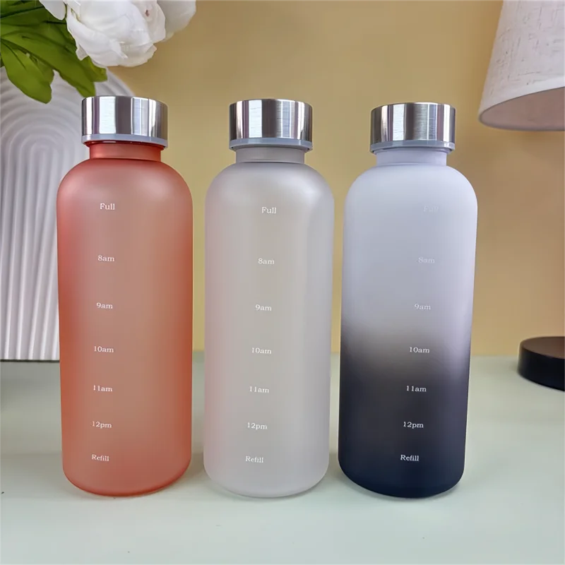 550ml Motivational Water Bottle with Time Marker Leakproof Sports Flask - 18