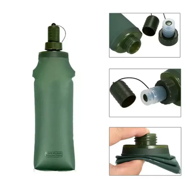 Foldable Soft Flask Water Bottle TPU Hydration Pack for Running Hiking - 5
