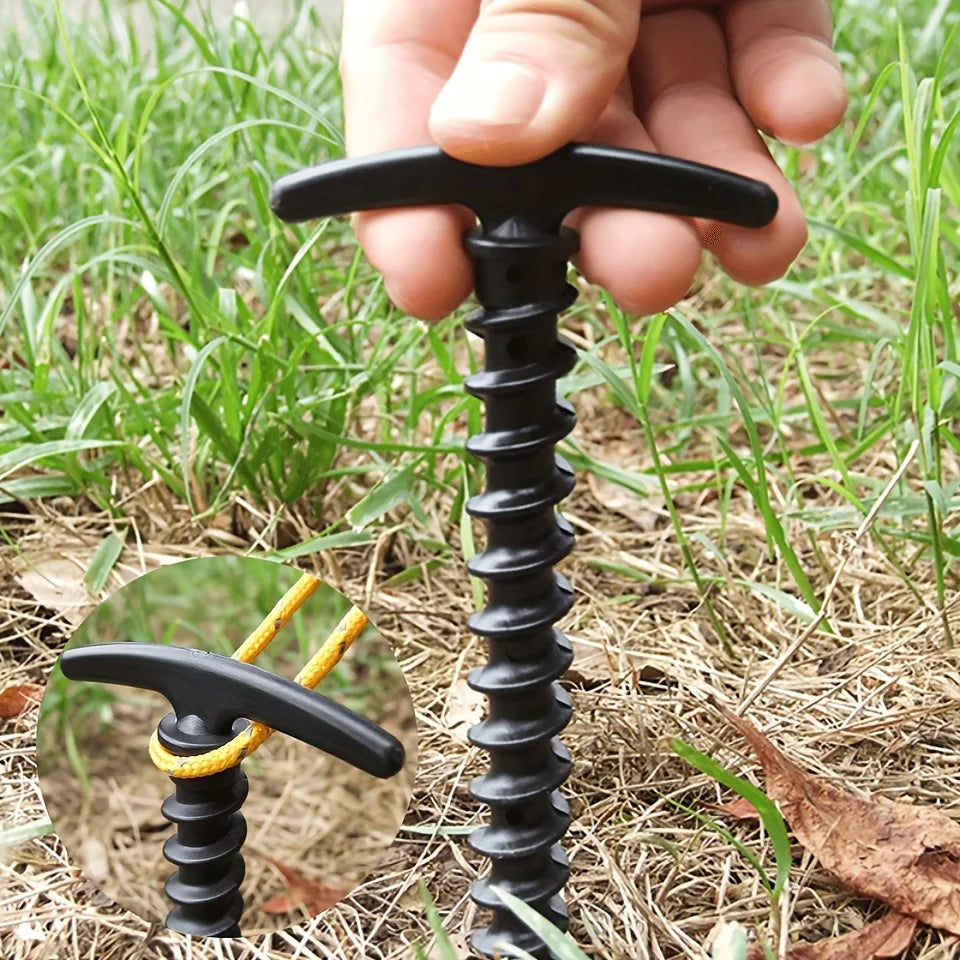 10 Pack Spiral Tent Stakes Plastic Camping Ground Pegs Anchor Accessories - 2