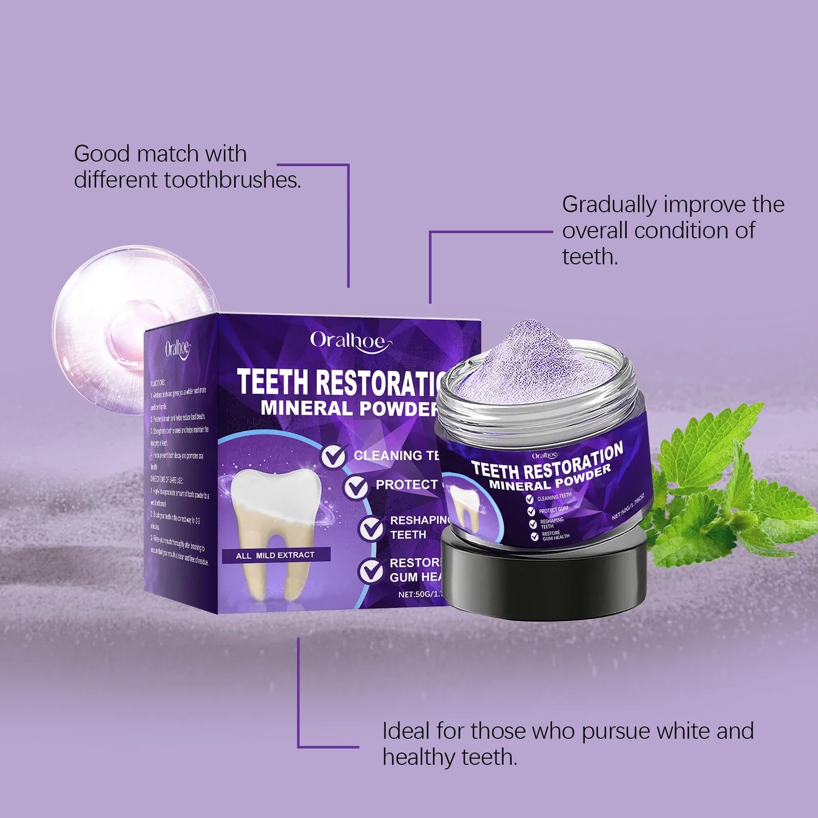 Teeth Whitening Powder Stain Remover Tooth Polish - 10