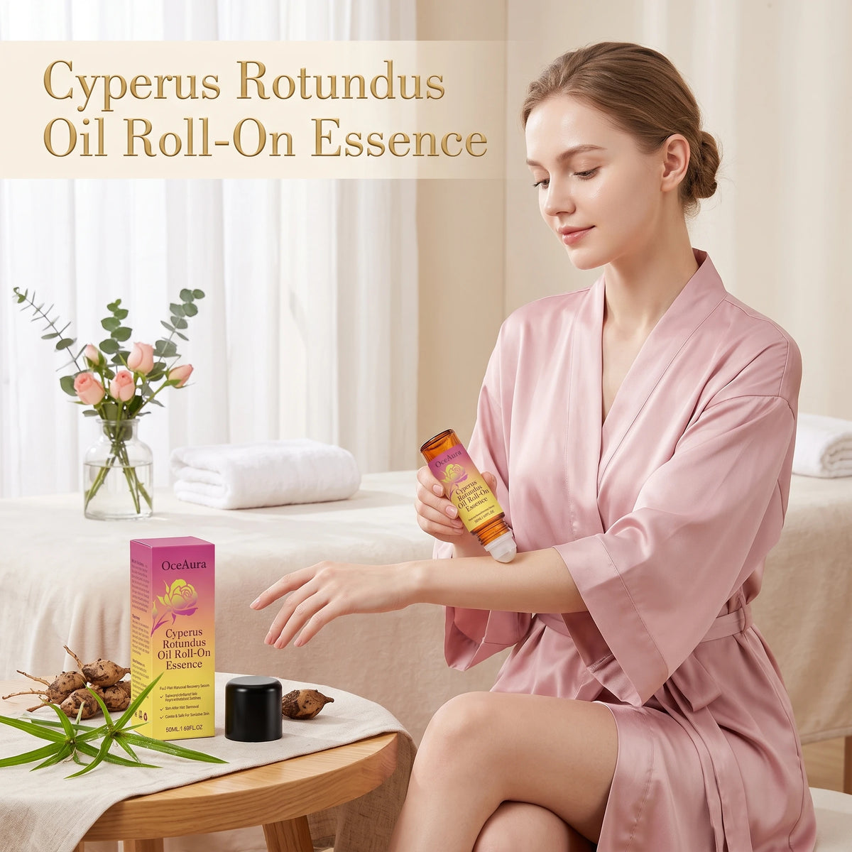 OceAura Cyperus Rotundus Roll On Oil Essence Post Hair Removal Care