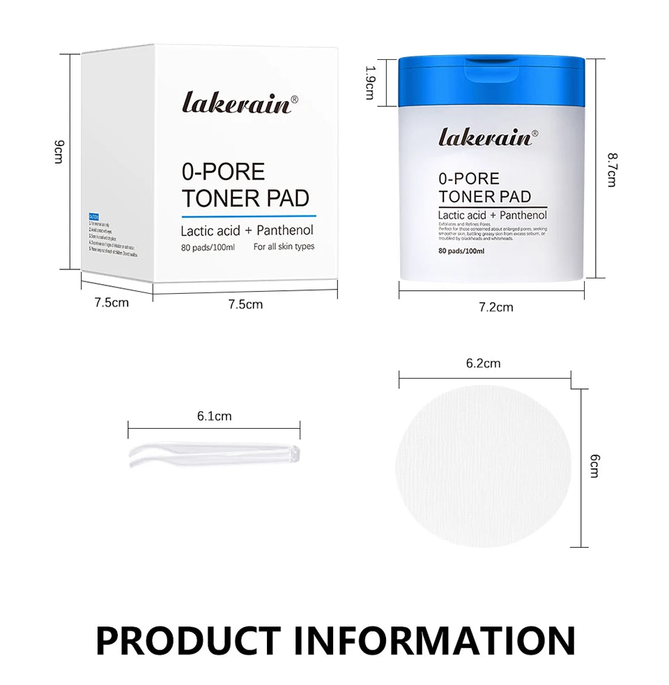 Lakerain Pore Toner Pad and Pink Peptide Facial Serum Skincare Set
