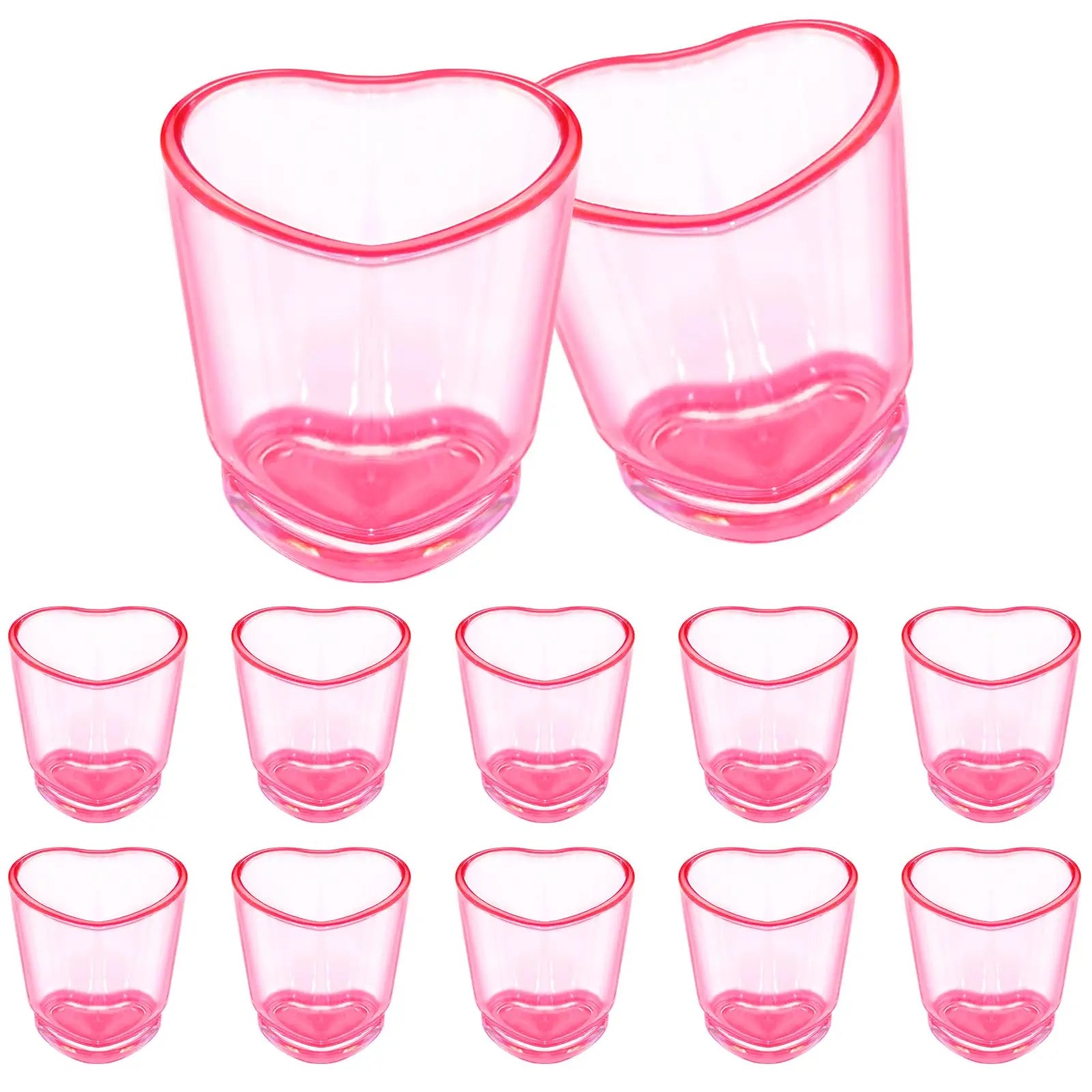 Heart Shaped Plastic Mini Wine Glasses for Romantic Parties and Events
