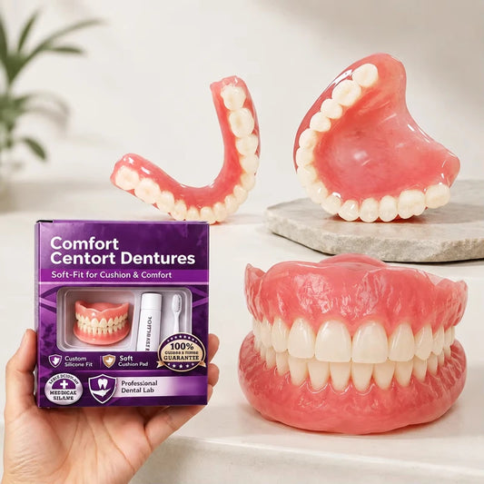 Silicone Dentures Instant Smile Fake Teeth Upper Lower Set