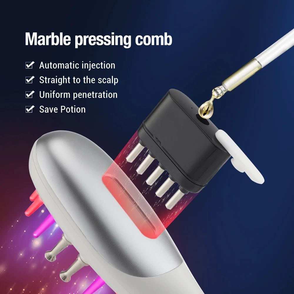 Electric EMS Scalp Massager Comb Hair Growth Oil Applicator
