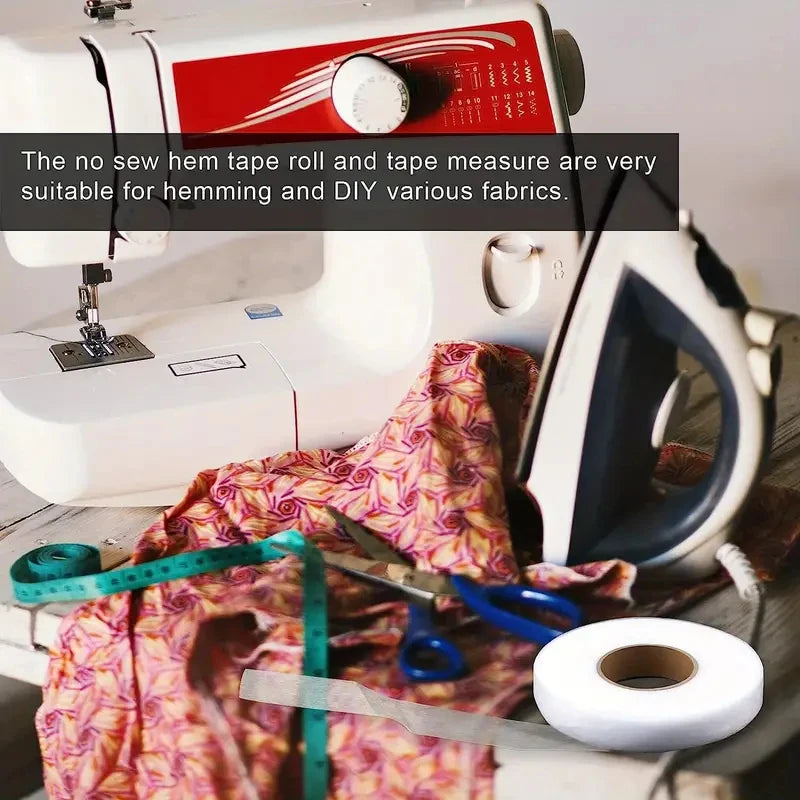 Double Sided Iron On Hem Tape Non Woven Adhesive Fabric Roll for Sewing - 10