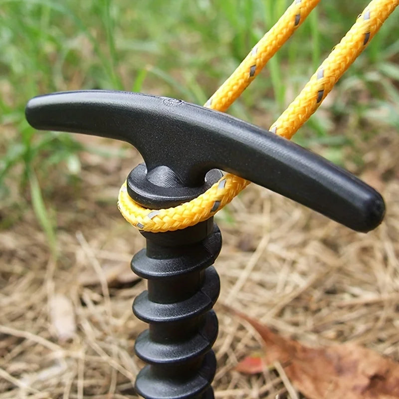 10 Pack Spiral Tent Stakes Plastic Camping Ground Pegs Anchor Accessories